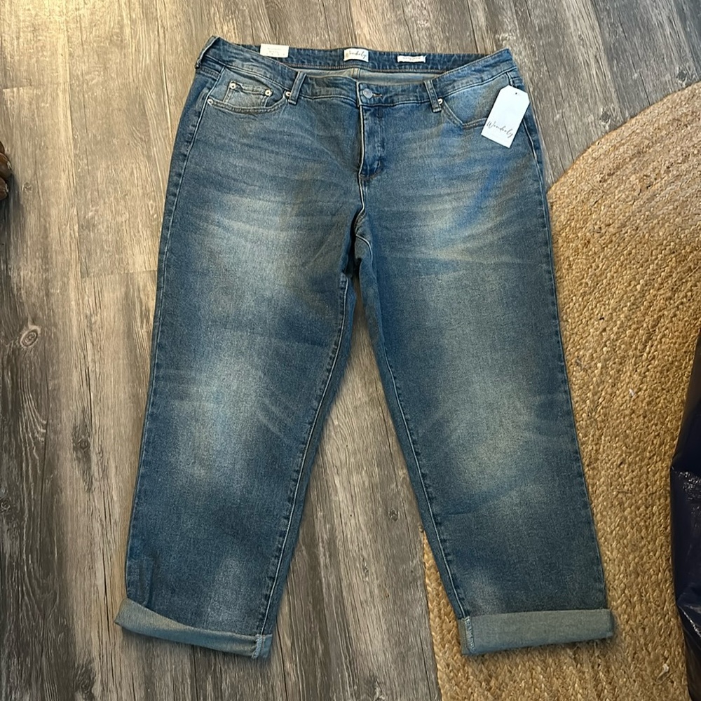 Wonderly Plus size 20 Womens Slim Boyfriend jeans